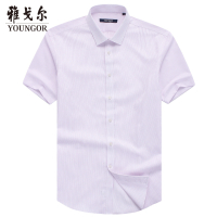 Youngor/雅戈尔男装粉红条纹商务正装纯棉面料衬衫928OFY
