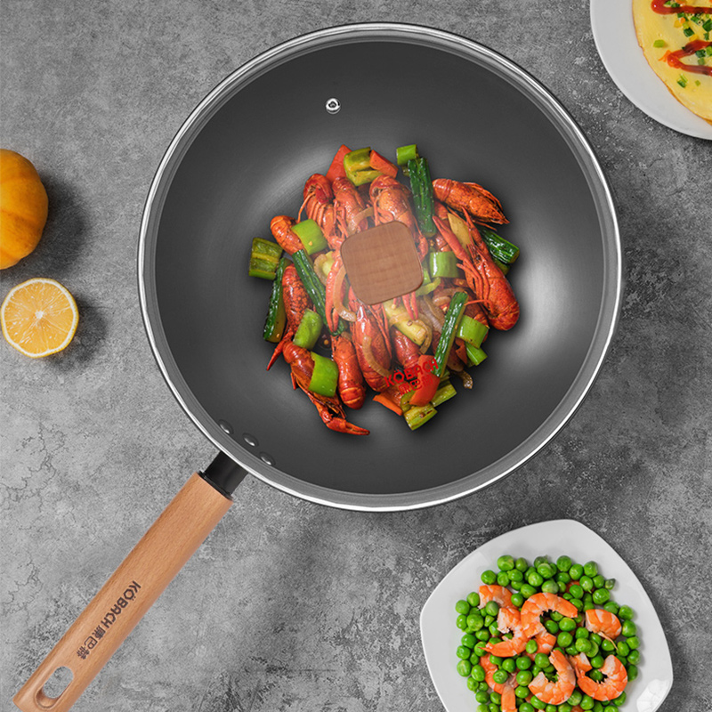 康巴赫深氮防锈精铁炒锅 KGS-C32B 32cm（单位：个）高清大图