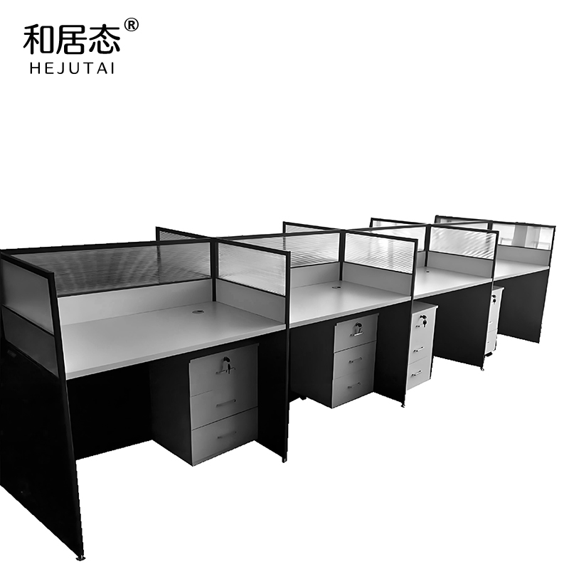 和居态 屏风卡座电脑桌 8人位 套高清大图
