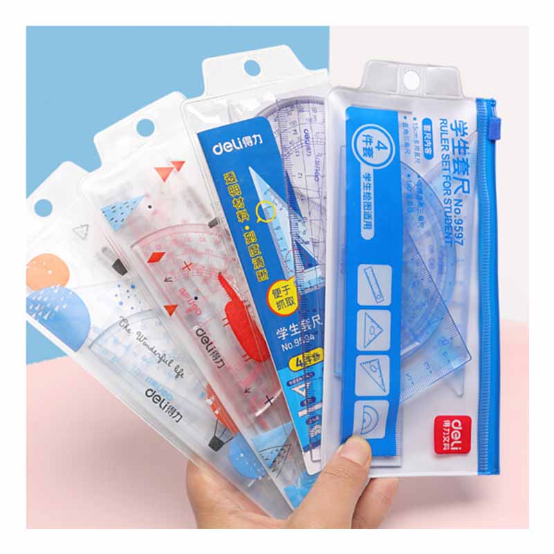 得力学生套尺9594蓝高清大图