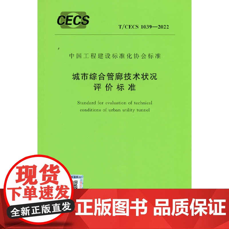 T/CECS 1039-2022 城市综合管廊技术状况评价标准高清大图