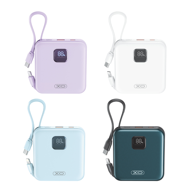 XO-PR235 22.5W全兼容 多口快充数显充电宝 (自带iP、TYPE-C线)10000mAh
