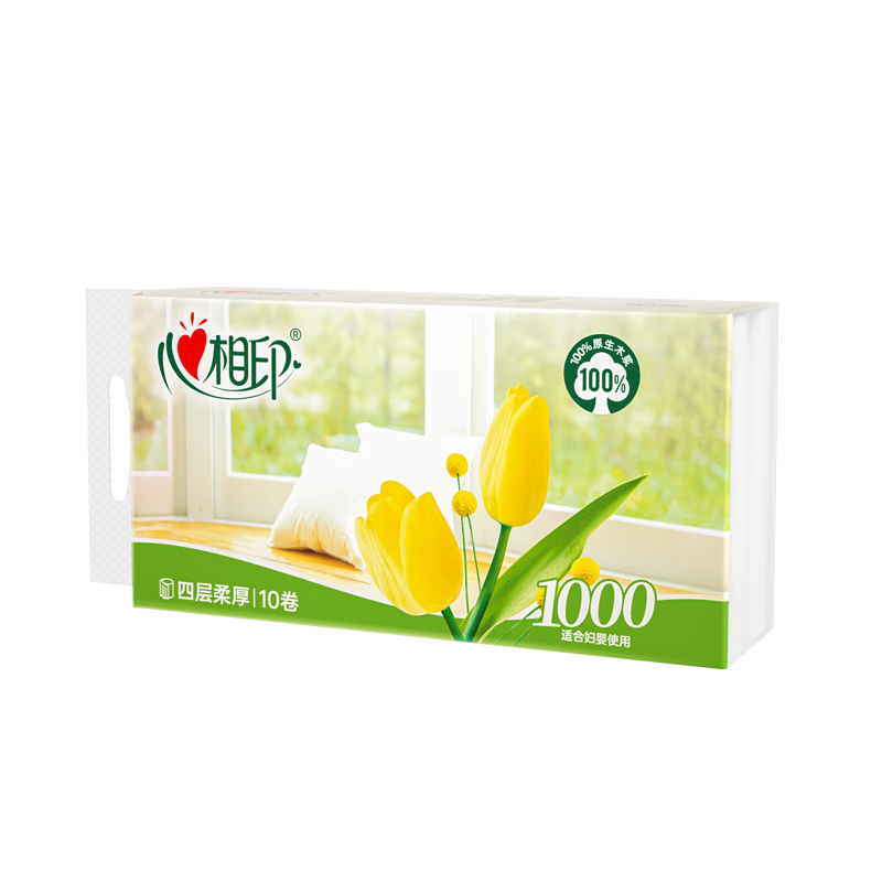心相印 优选靠枕系列4层无芯卫生纸 100g/卷 10卷/提 5提装 LR110高清大图