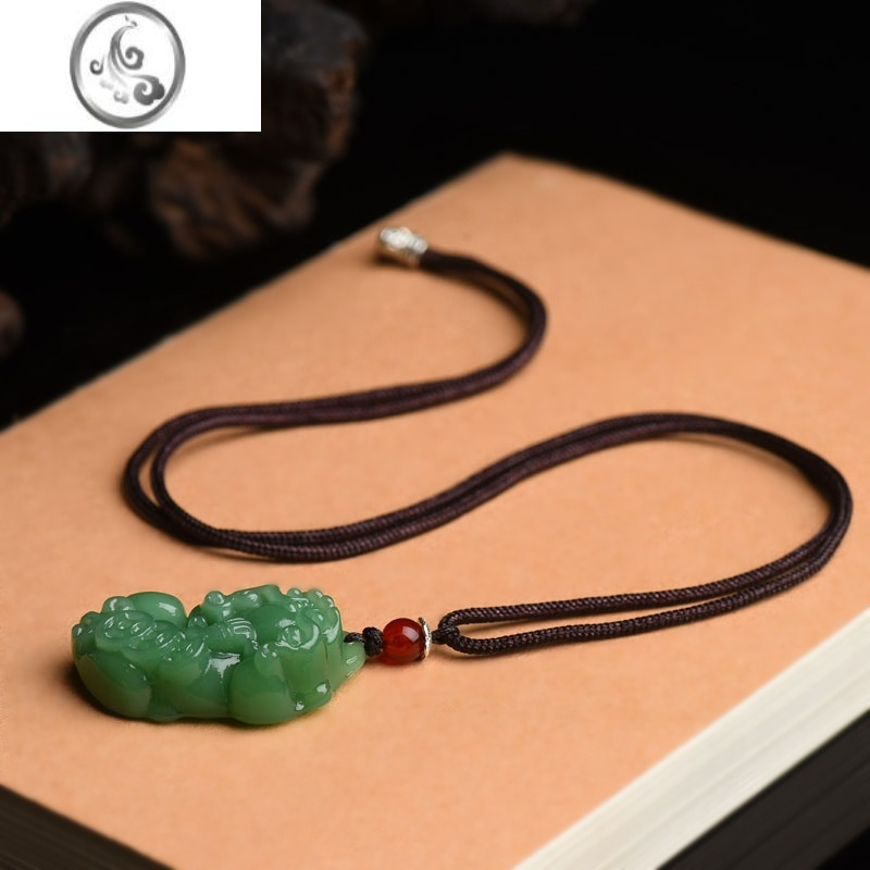 jimi和田玉碧玉貔貅吊坠男女款玉石项链女士玉吊坠皮丘挂件生日礼物