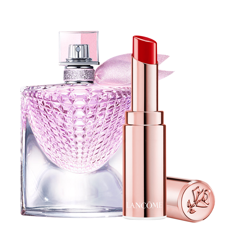兰蔻lancome彩妆套装彩妆组合套装美丽人生香水30ml莹亮口红525