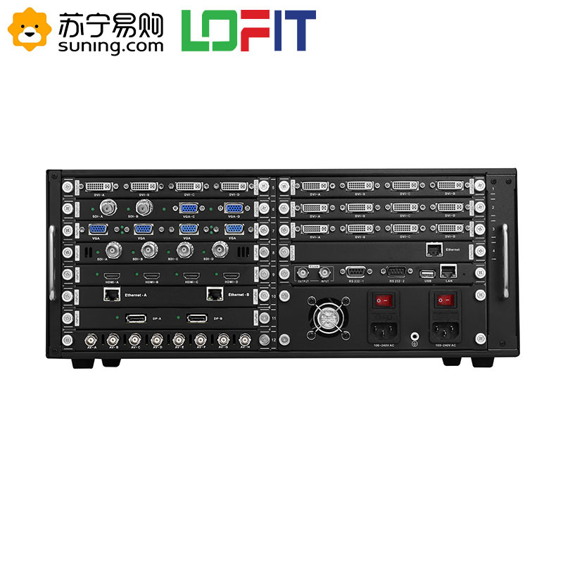 洛菲特(LOFIT)LED视频处理器高清数字图像矩阵切换服务器LED全彩小间距专用32进16出DIY组装机定制黑色LFT-L3216