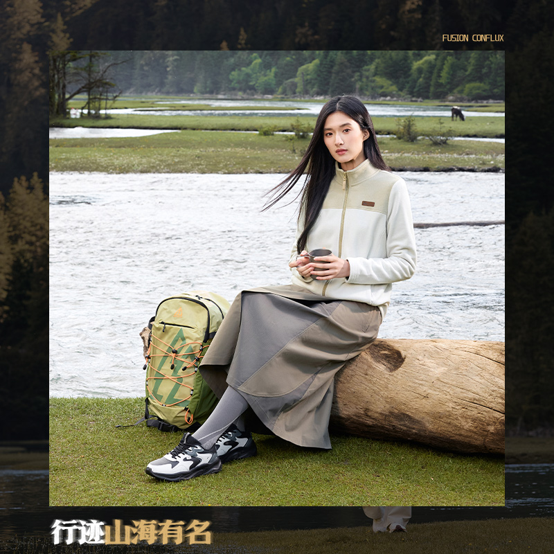 361°运动针织外套女新款摇粒绒外套舒适常规上衣高清大图