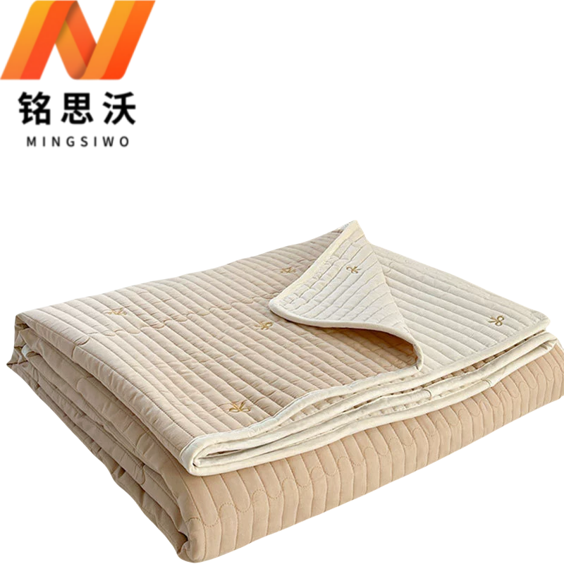 铭思沃床盖200cm*230cm条 卡其高清大图