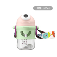 babycare婴儿学饮杯宝宝喝奶喝水杯儿童吸管鸭嘴杯两用6个月[tritan-直饮]卡洛粉300ml