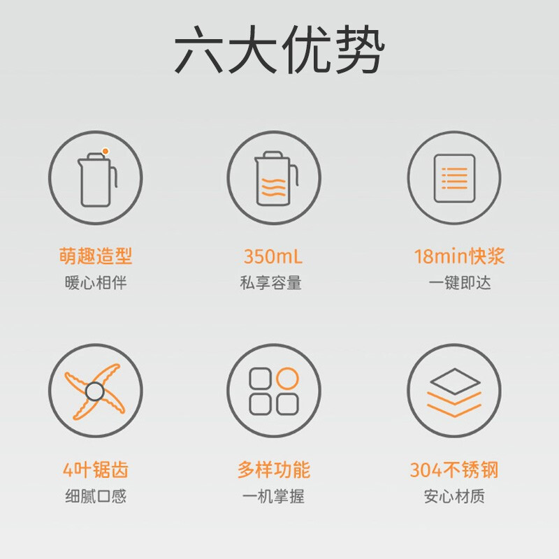 九阳(Joyoung)豆浆机迷你低音破壁机350mL一人食小型榨汁机全自动家用多功能豆浆机D120粉