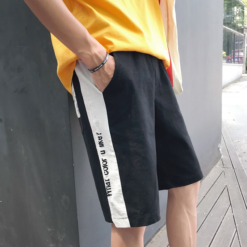 夏季裤子男士宽松短裤五分裤休闲裤韩版潮流男生沙滩工装裤七分裤lm