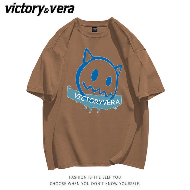 VICTORYVERA圆领短袖t恤女韩版宽松ins国潮牌美式复古印花上衣夏图片