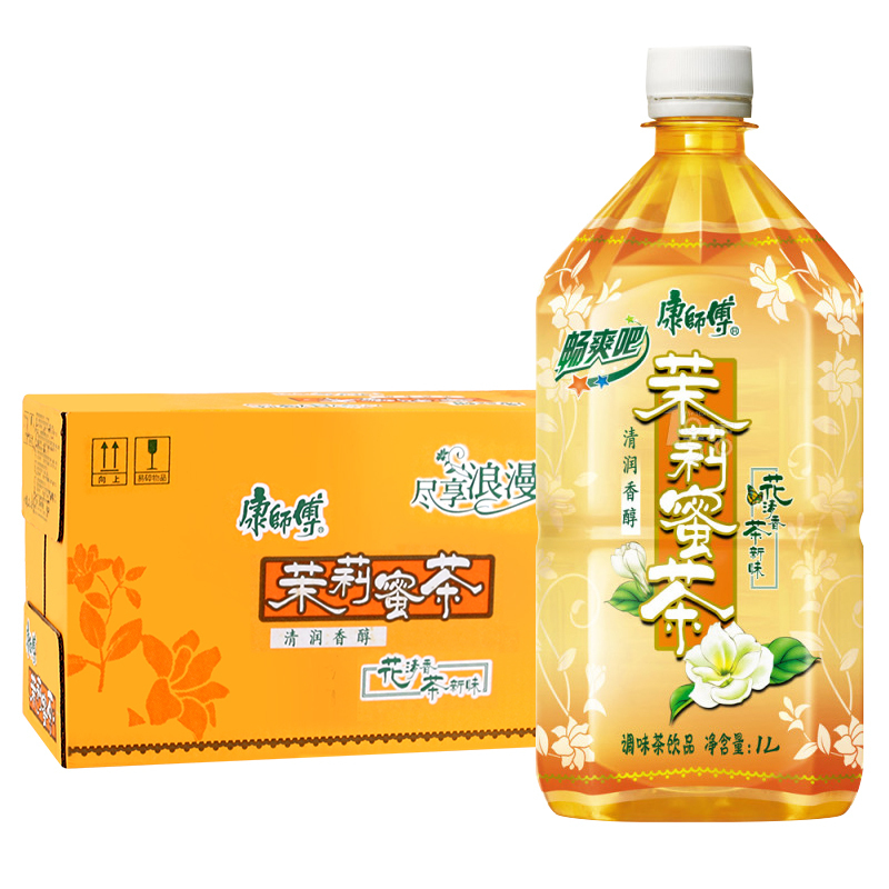 康师傅茉莉蜜茶大瓶1l9瓶装茉莉花茶饮料整箱大瓶喝的食品饮品夏季