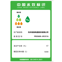 老板(Robam)家用净水器600G 厨下式净水机台下直饮RO反渗透 无桶大通量智能龙头纯水机JR351A-600G