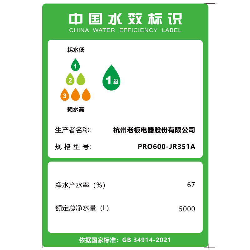 老板(Robam)家用净水器600G 厨下式净水机台下直饮RO反渗透 无桶大通量智能龙头纯水机JR351A-600G