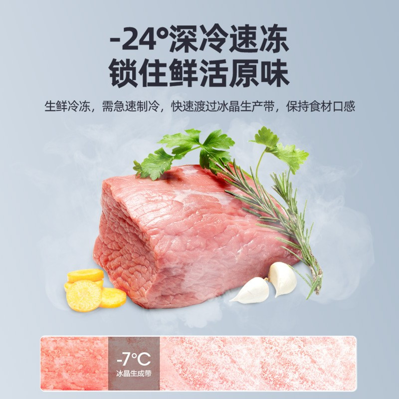 奥克斯(AUX)风冷无霜双开门冰箱 360°双循环 家用纤薄大容量节能BCD-410WP458L2 钛银灰 410升