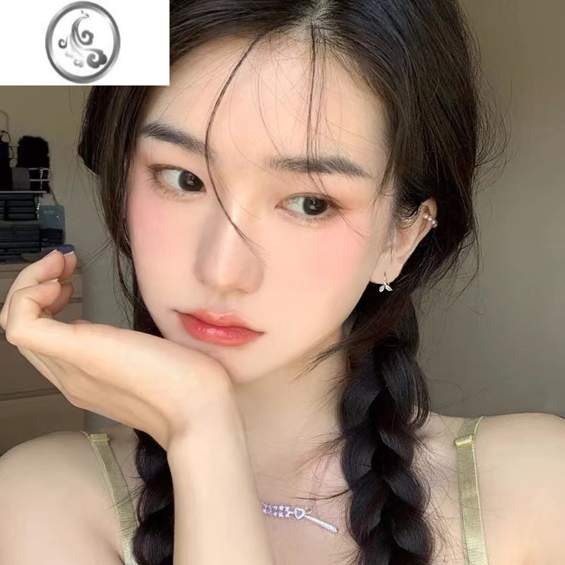JiMi925银银小叶子耳钩女2023新款简约清新甜美森系学生小巧嫩叶耳环