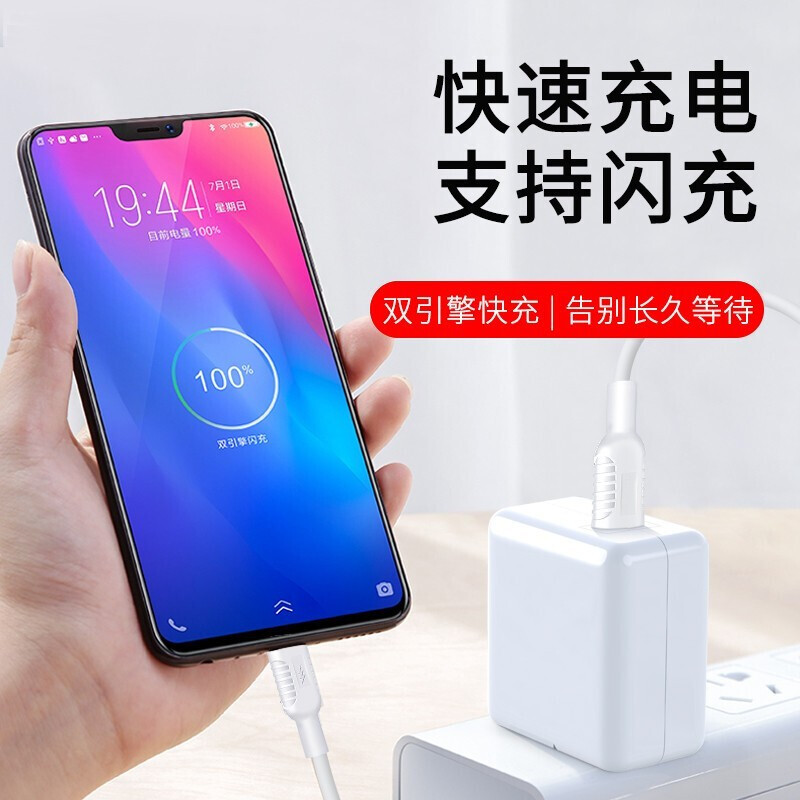 ZNNCO vivo充电器闪充头双引擎快充套装数据线插头适用X27X23X21X20X9X7z5手机+type-c数据线