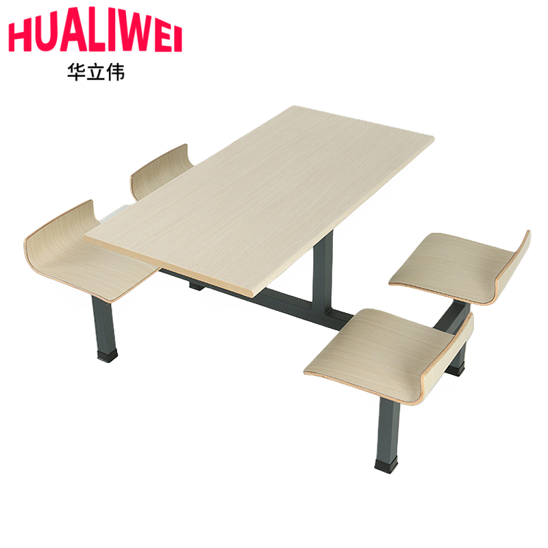 华立伟连体餐桌椅四人位套高清大图