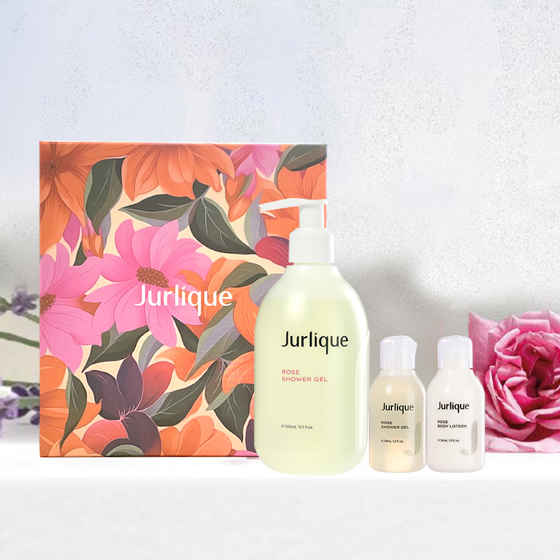 茱莉蔻(JURLIQUE)夏季礼盒3玫瑰沐浴露300ml+玫瑰沐浴露50ml+玫瑰身体乳50ml高清大图