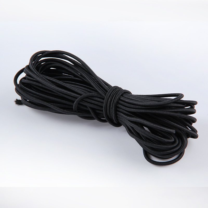 定制高弹力松紧弹力绳25mm细圆形松紧绳橡皮筋黑色松紧带粗橡筋绳黑色