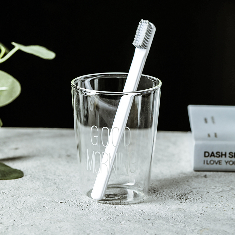 ins风情侣刷牙杯置物架套装创意玻璃洗漱口杯牙刷缸