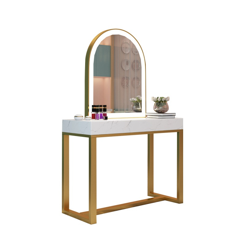 网红理发店镜台潮款发廊专用家具带灯闪电客美发镜子柜子影楼化妆镜台