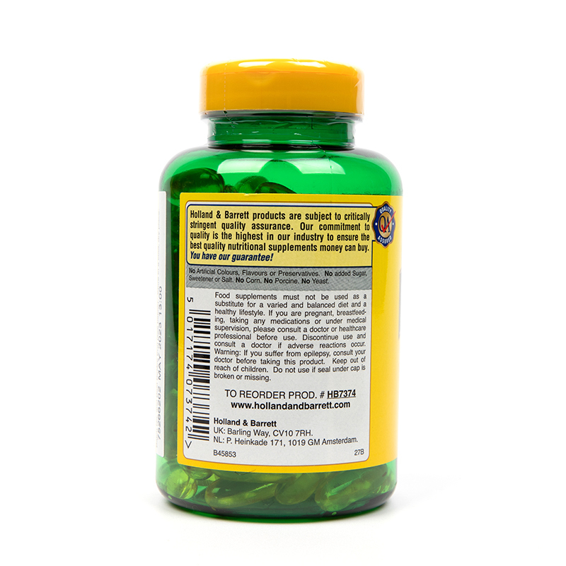 英国HB荷柏瑞月见草油软胶囊 富含亚麻酸维生素B6Holland&Barrett