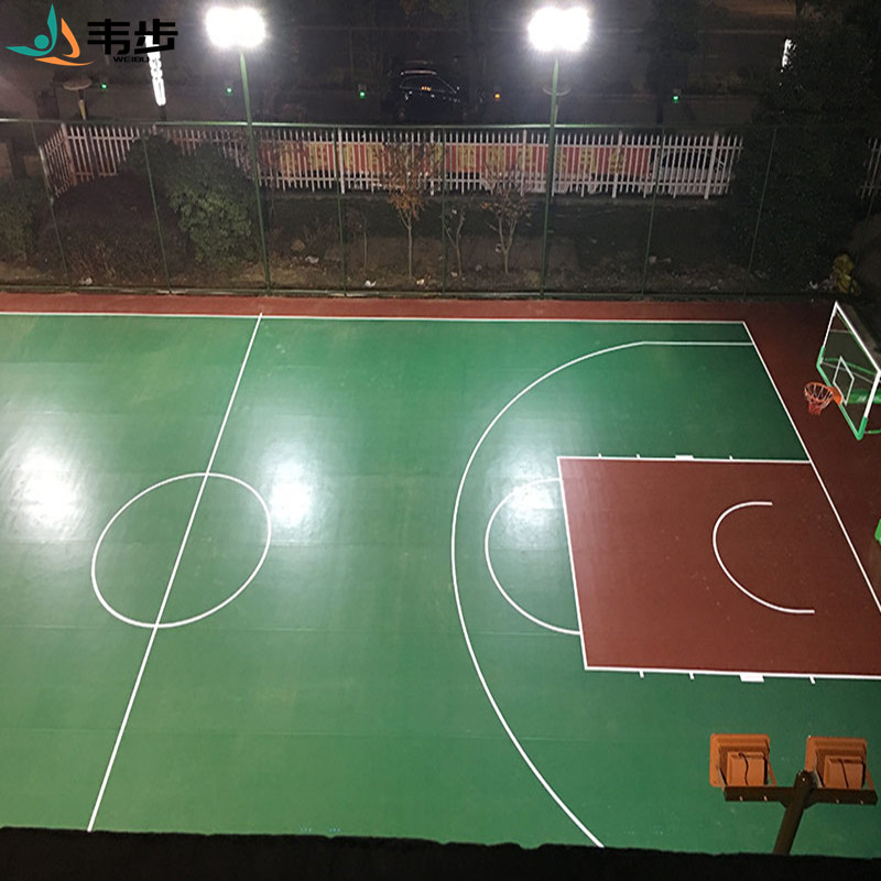 韦步篮球场地胶室外弹性运动地板羽毛球场地PFO户外专用塑胶地垫高清大图