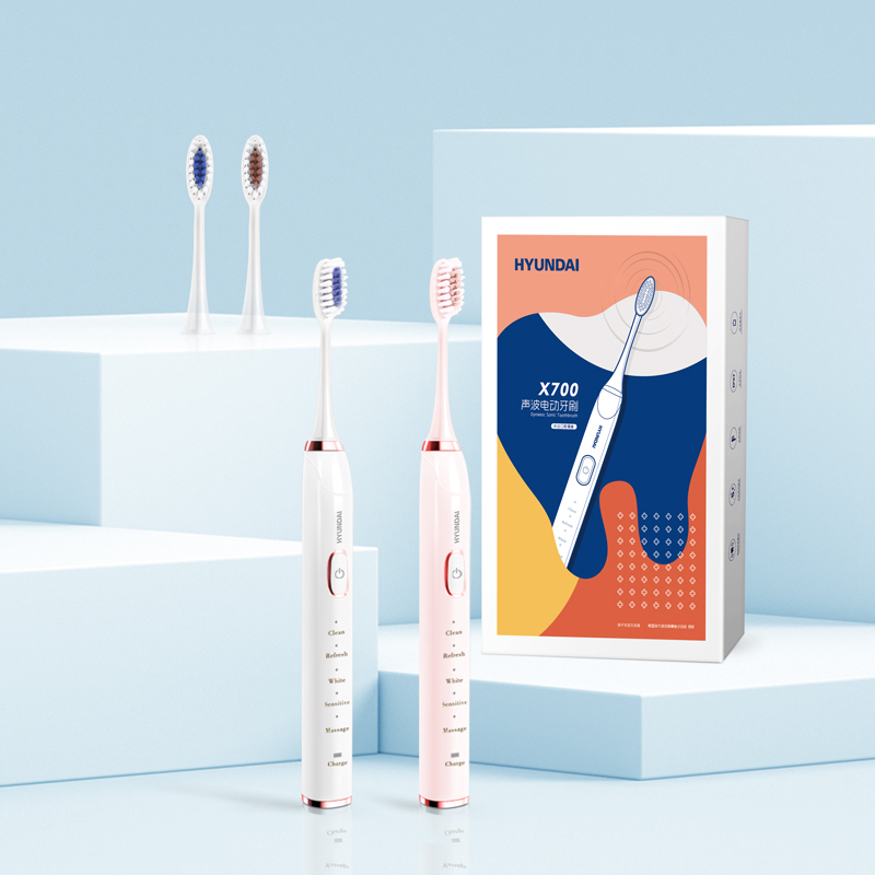 HYUNDAI 声波电动牙刷 X700+(配4个刷头)情侣套装