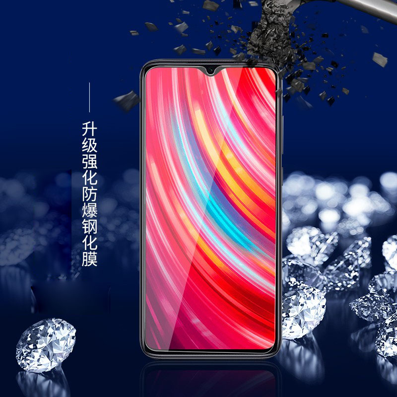[送手机壳]轻万适用红米note8pro钢化膜全屏抗蓝光防摔贴膜xiaomi手机保护膜全玻璃高清大图