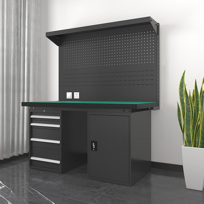 鑫金虎 防静电工作台车间流水线操作台工厂维修检验桌重型钳工台 四抽一门+双挂板1.5m高清大图