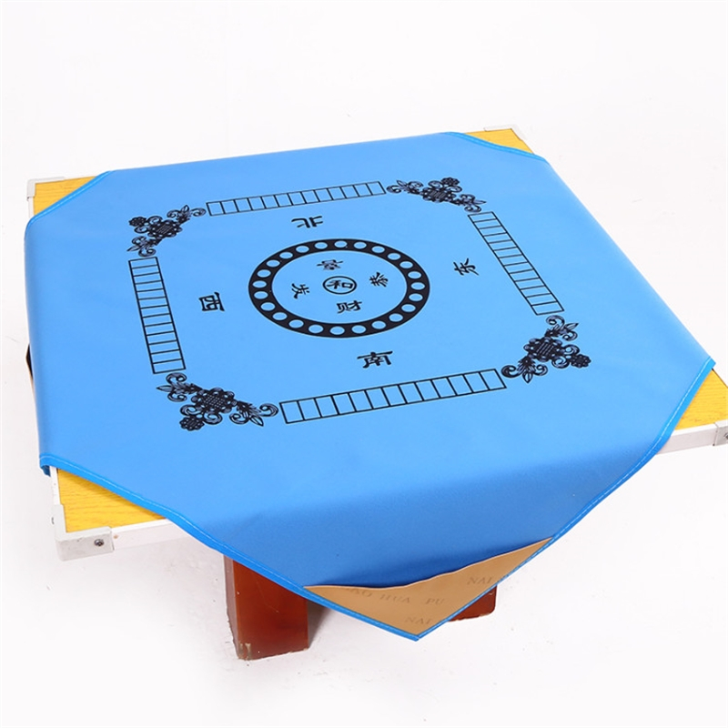 闪电客麻将桌布正方形家用加厚皮革麻将垫防滑带兜一米消音大号麻将布