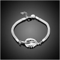 H498 Women Fashion Bracelet女生饰品气质叶子手链镀925纯银复古送女朋友七夕情人节礼物