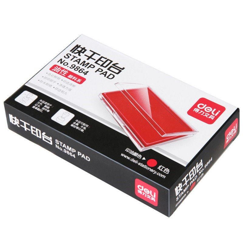 得力(deli) 9864 137*88mm红色印台 (2个装)