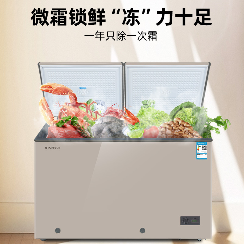 星星(XINGX) 282升家用冰柜 冷柜 商用 冷藏冷冻转换 双温冰柜 顶开门 微霜系列 强冷冻力 BCD-282R