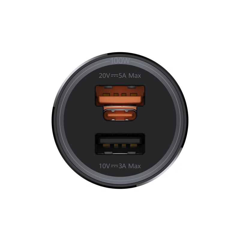 华为(HUAWEI)车载充电器 全能充Dazs-K101(Max 100W) 黑色 (计数单位:个)高清大图