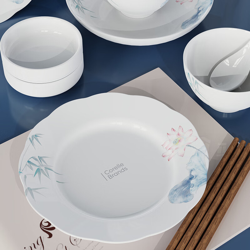 康宁 竹露荷风餐具10头 CB-TC003-TG/KZ高清大图
