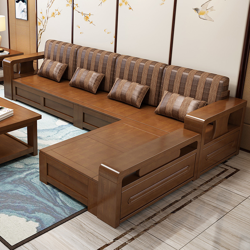 彬蔚彬蔚新中式实木沙发组合现代简约客厅家具小户型可拆洗带储物木质