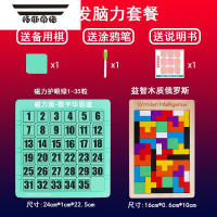 拓斯帝诺华容道滑动拼图磁力板数字儿童磁性积木拼装玩具益智思维训练动脑 [磁力护眼绿6阶]+木质俄罗斯