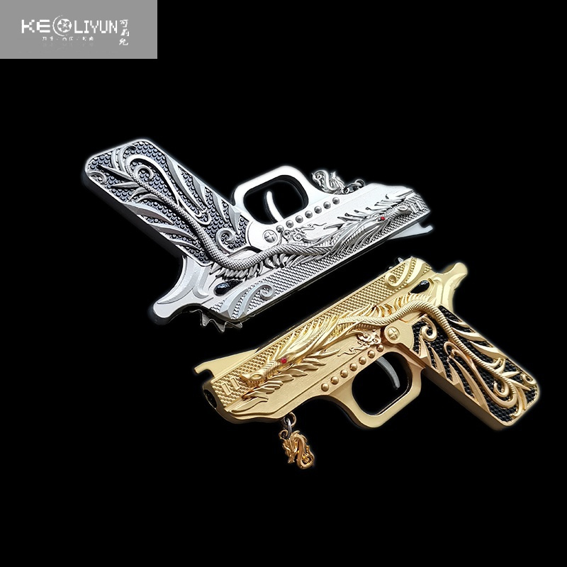 敬平合金五爪金龙橡皮筋枪儿童玩具64式沙漠喷子12连发手抢发射软弹枪