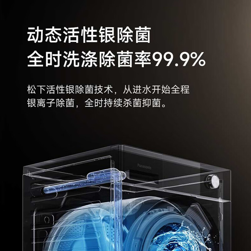 松下(Panasonic)全自动滚筒10公斤 温水泡沫净深度洁衣 除菌螨羊毛洗 大筒径直径 XQG100-N183