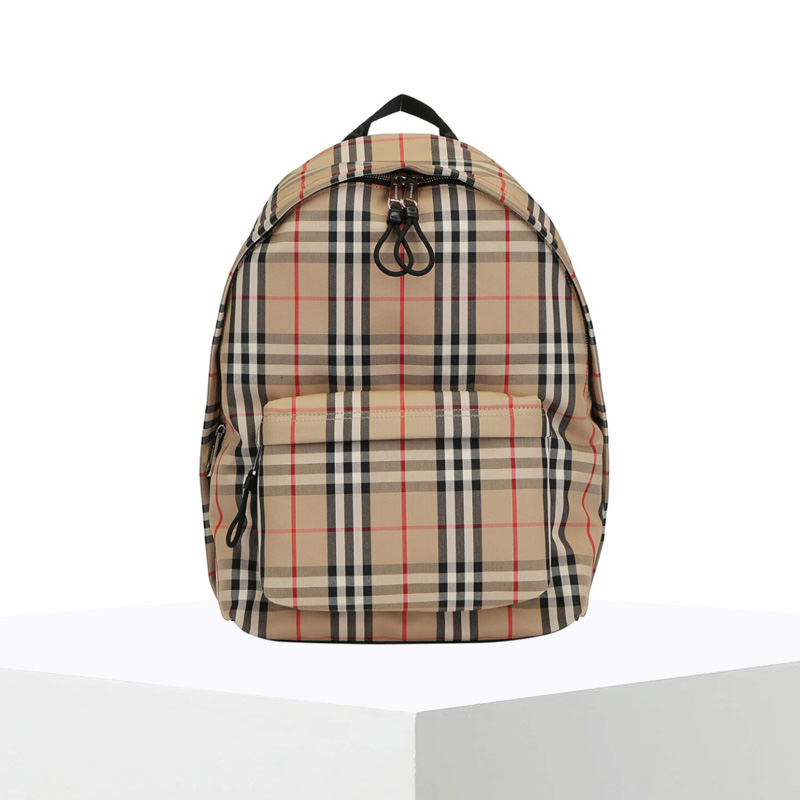 预订 BURBERRY 博柏利 Vintage 格纹尼龙双肩包8016106
