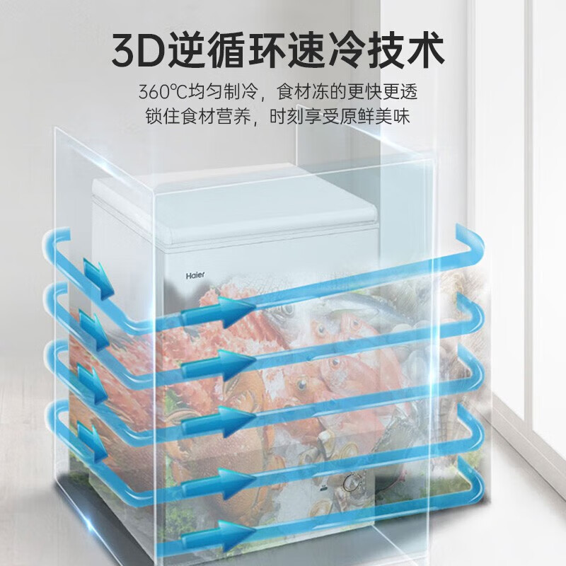 海尔(Haier)冰柜家用节能小冷柜小型冰柜商用大容量冰柜超低温冷冻冷藏转换柜BC/BD-142GHZT