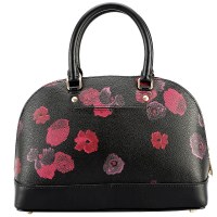 COACH 蔻驰 女包女士黑色印色皮质手提单肩斜挎贝壳包 F39822 IMO2D