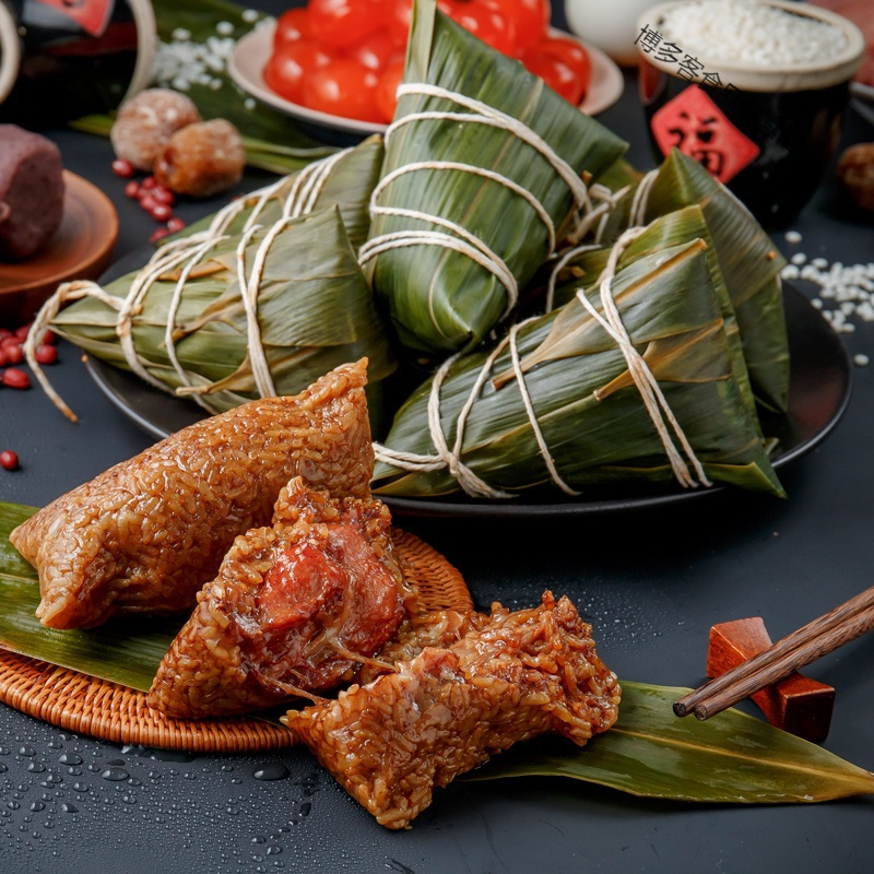 上海粽王新鲜现做传统手工粽子咸味鲜肉粽蛋黄肉粽 240g*4只