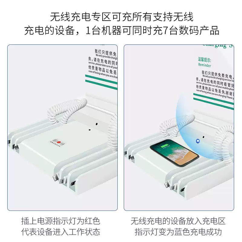 Zhongyzn 多功能手机充电站桌面台式白色A4六线充电器 (可免费定制内容,联系客服)高清大图