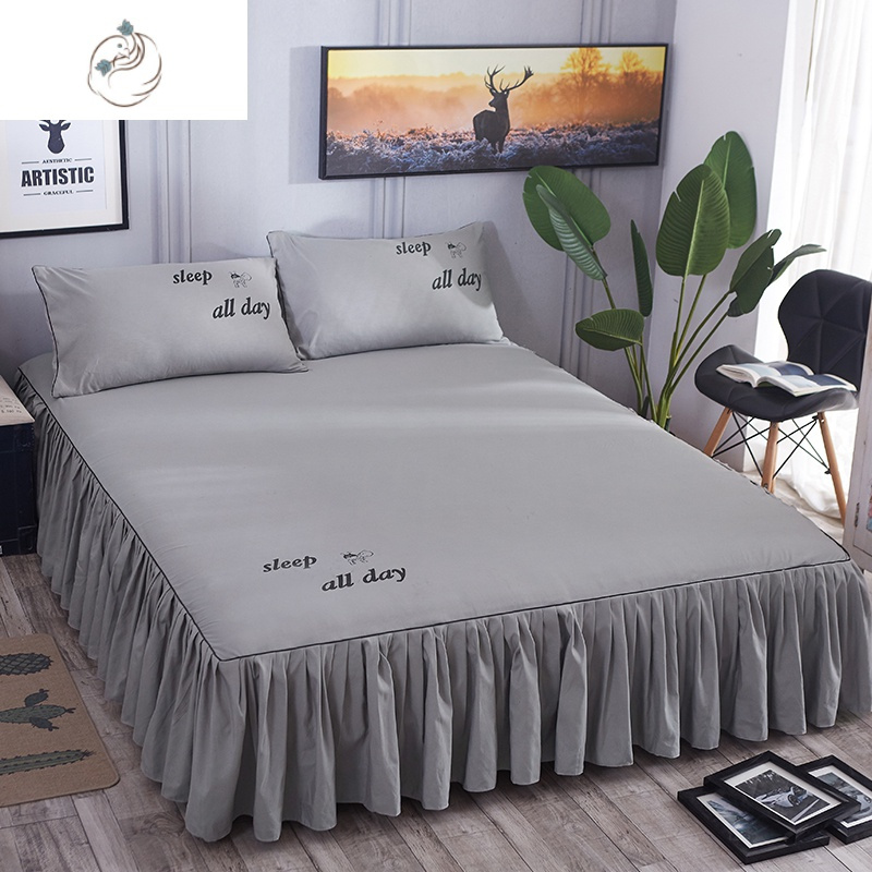 棉床罩床裙式床套单件棉防滑保护套15m18米床单床笠舒适主义