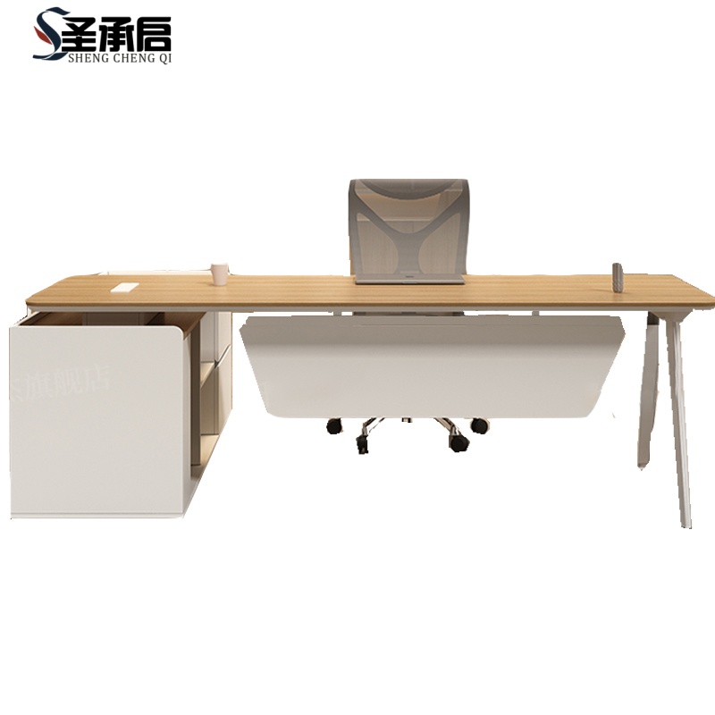 圣承启 老板桌 2.2m+椅张高清大图
