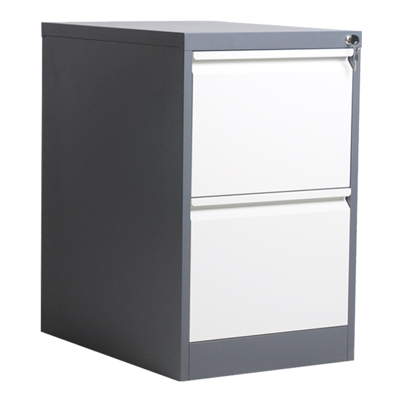 臻远 ZYJJ-800148文件挂劳柜卡箱办公资料柜矮柜A4FC挂快捞柜立式抽屉柜 灰白套色二抽鹅颈拉手